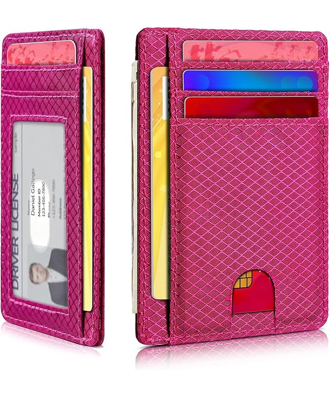 Artpaxy Slim Wallet for Men & Women, Minimalist Front Pocket Card Holder for Travel, RFID Blocking, Water Resistant Nylon Wallet for ID & Cash & Credit Card