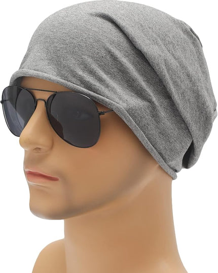 ZLYC Cotton Thin Slouchy Beanie Hat for Men Women Fashion Soft Stretch Knit Skull Cap
