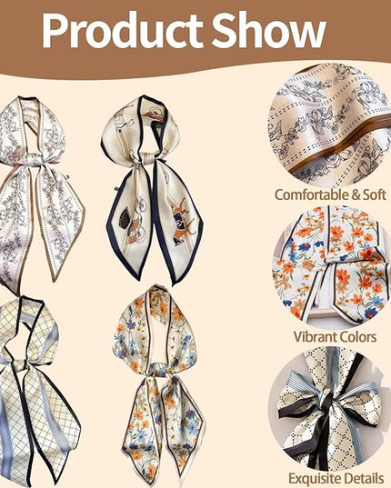 24PCS Fashion Scarves for Women Multifunctional Neck Scarves Purse Scarf Headbands for Bags Hair Accessories