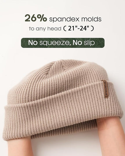 FURTALK Fisherman Beanie for Men Women 2 Styles Cuffless or Cuffed Knitted Unisex Winter Hat Outdoor All-Day Warmth