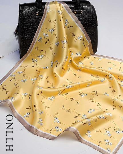 100% Mulberry Silk Scarf for Women Hair Lightweight Square Neckerchief Wrap For Head Scarves 21"