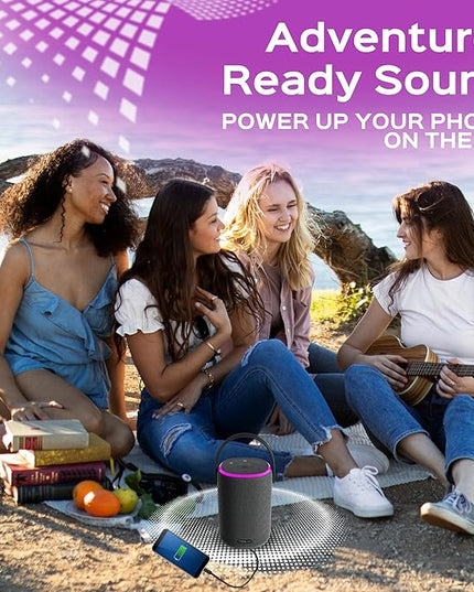 TREBLAB HD-Energy-Pro Outdoor Wireless Speakers with Bluetooth – Immersive 40W Audio, IPX6 Waterproof, 18H Battery, RGB Light, USB Playback, TWS, Built-in Mic – Portable Desktop Bluetooth Speaker