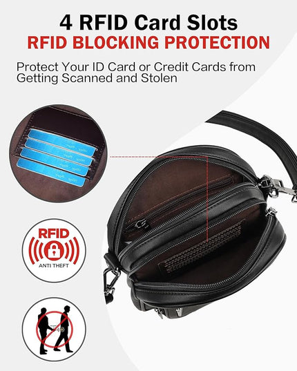 FADEON Small Purses for Women Crossbody Bags, Designer PU Leather Mini Cross Body Purse Travel Shoulder Bag Card Slots