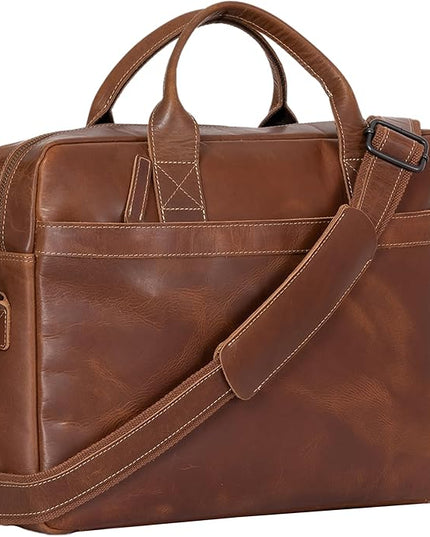 JD LEATHERS Leather briefvase15.5 Inch laptop Messenger Bags Ideal Satchel Best for Men and Women Slim Genuine Leather Bag