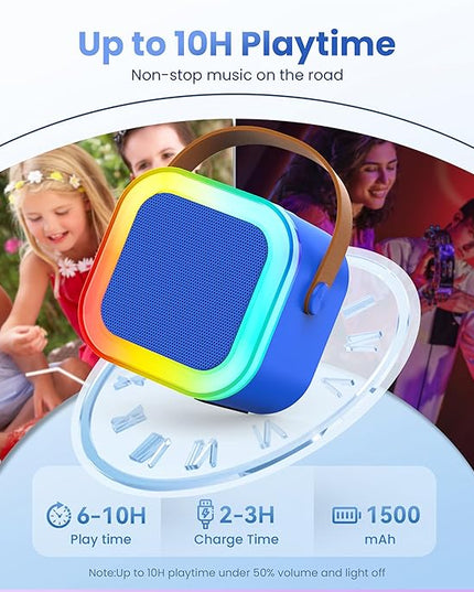 Karaoke Machine for Kids Adults, Portable Bluetooth Speaker with 2 Wireless Karaoke Microphones Player, 2026 TOP Birthday for Girls Boys 3,4,5,6,7,8+Year Old Toddler Toys Valentine Gifts(Deepblue)
