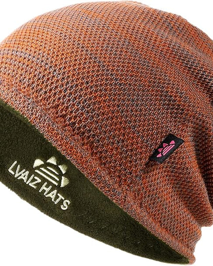 Lvaiz Mens Winter Beanie Hat Warm Fleece Lined Skull Cap for Men Reversible Women Windproof Watch Hat Knit Warm Unisex Beanie