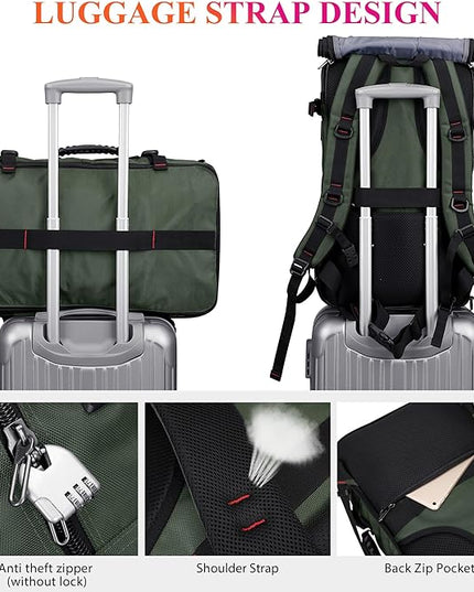 WITZMAN Carry On Travel Backpack for Men Duffle Bags Fit 17 Inch Laptop Airline Approved Laptop Backpack(B685 Army Green)