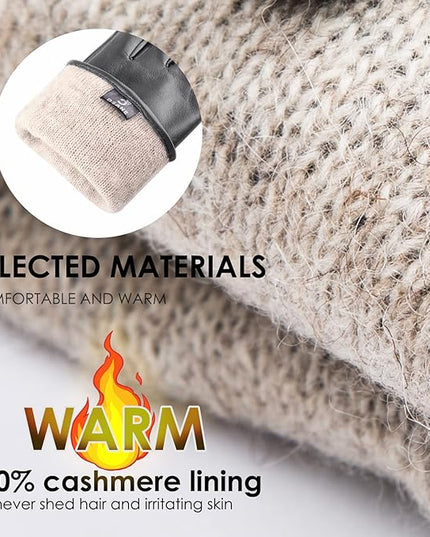 Womens Winter Leather Touchscreen Texting Warm Driving Lambskin Pure Genuine leather Gloves