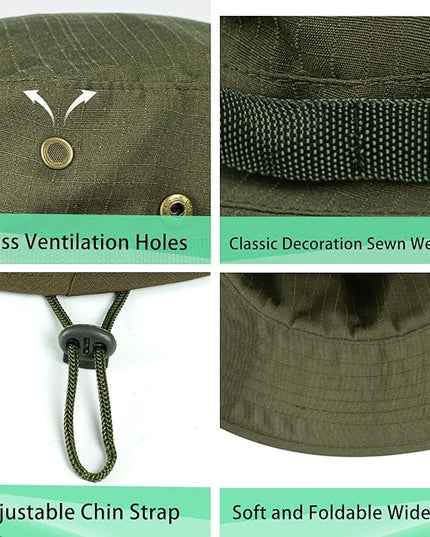 Sun Hats for Men Women Boonie Hat UPF 50+ Bucket Hat Wide Brim UV Protection Fishing Hiking Safari Outdoor Hats