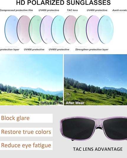 MEETSUN Fit Over Glasses Sunglasses for Men Women,Wrap Around Sunglasses Polarized UV400 Protection