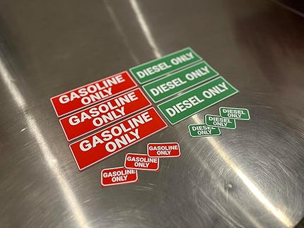 (12 Pack) Diesel Only Sticker & Gasoline Only Sticker Sign