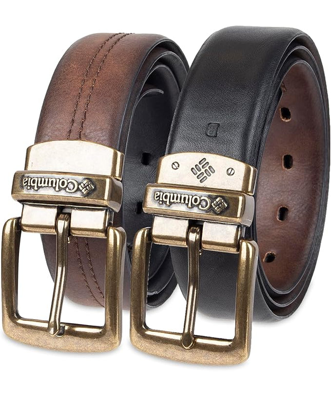 Columbia Men's 2-in-1 Reversible Casual Leather Belt for Versatile Everyday Style
