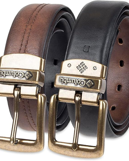 Columbia Men's 2-in-1 Reversible Casual Leather Belt for Versatile Everyday Style