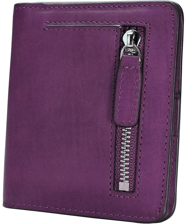 AINIMOER Small Leather Wallet for Women, Ladies Credit Card Holder RFID Blocking Women's Mini Bifold Pocket Purse