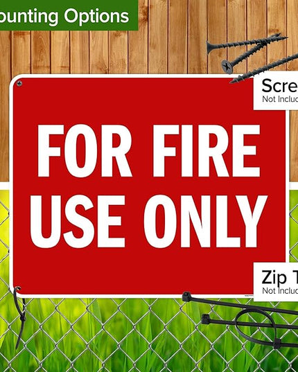 For Fire Use Only Sign, 24x30 Inches, Rust Free .063 Aluminum, Fade Resistant, Made in USA by My Sign Center