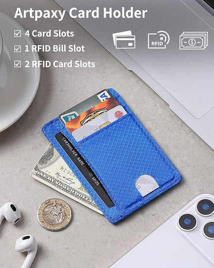 Artpaxy Slim Wallet for Men & Women, Minimalist Front Pocket Card Holder for Travel, RFID Blocking, Water Resistant Nylon Wallet for ID & Cash & Credit Card