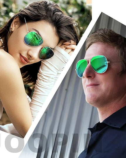 Joopin Polarized Metal Aviation Sunglasses Men, Classic Military Sun Glasses Women, Rectangle Shades UV400 Protection Costume
