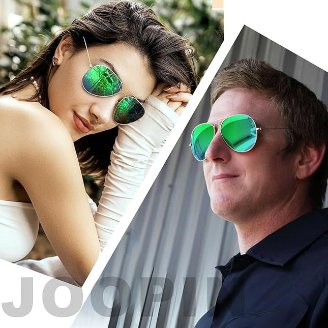 Joopin Polarized Metal Aviation Sunglasses Men, Classic Military Sun Glasses Women, Rectangle Shades UV400 Protection Costume