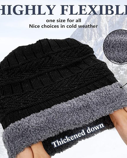 Suhine 40/110 Pcs Winter Hats and Gloves Bulk for Men Women Fleece Lined Beanie & Glove Set Unisex Hats Gloves for Homeless