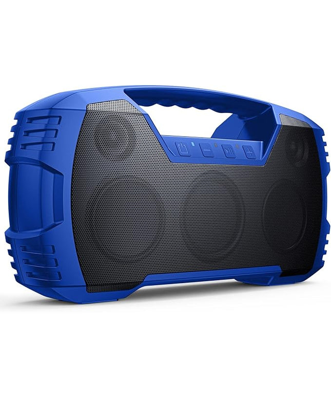 Houl Zallee IPX7 Waterproof Bluetooth Speaker, 40W (60W Peak) Portable Wireless Speakers, 32H Playtime, Stereo Loud Sound, Deep Bass, Bluetooth 5.0, Built-in Mic for Camping, Party, Gifts, Beach-Blue