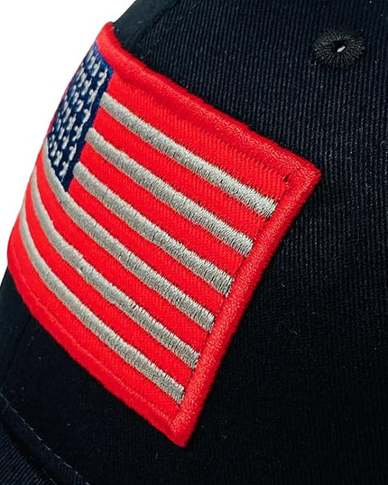 Roytrense Embroidered American Flag Unisex Baseball Cap (100% Cotton)