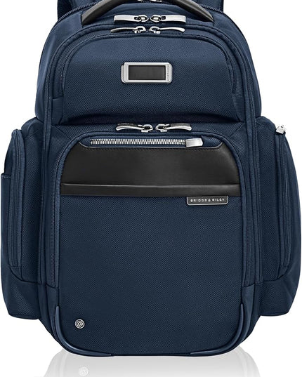 Briggs & Riley Large Cargo Backpack for Women & Men - Laptop Backpack, For Work & Travel, Spacious & Durable, Padded Straps, Fits up to 17" Laptop - @work Collection, Navy