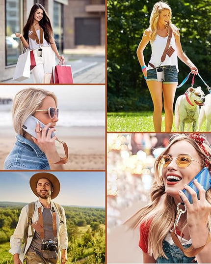 XANGNIER Clip and Go Strap for Phone with Wallet Crossbody, Phone Strap with Zippered Wallet, Adjustable Anti Theft Cellphone Lanyard for Women, Cellphone Chain Accessories,Multicolor 13