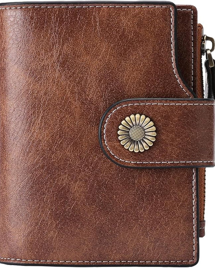 FALAN MULE Small Wallet for Women Leather Bifold Compact Small Womens Wallet with RFID Blocking