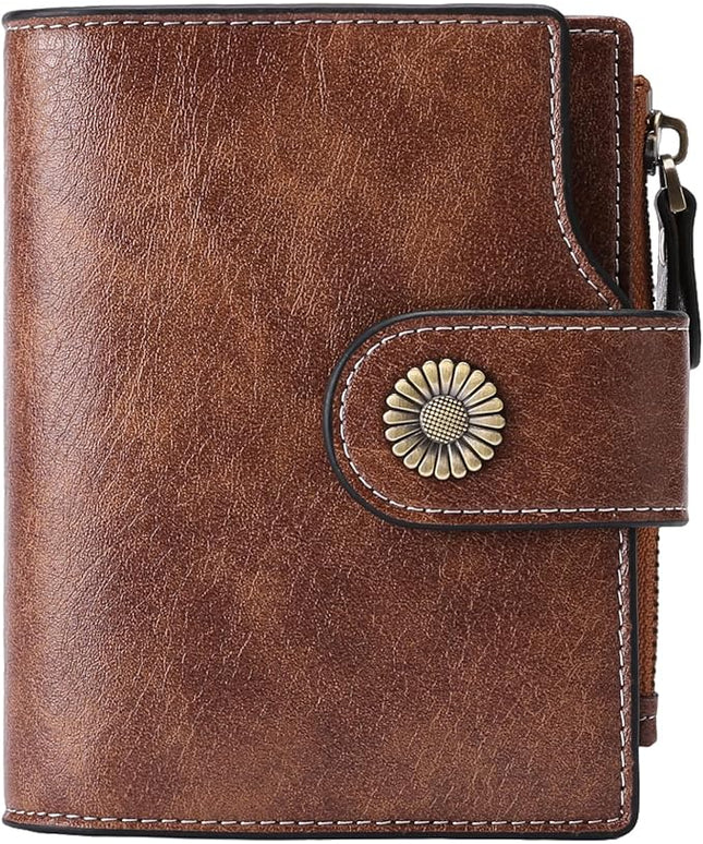 FALAN MULE Small Wallet for Women Leather Bifold Compact Small Womens Wallet with RFID Blocking