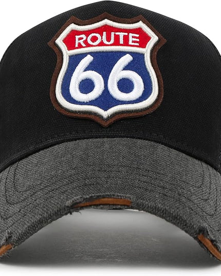 ililily Premium Road Trip Vintage Distressed Snapback Trucker Hat Baseball Cap