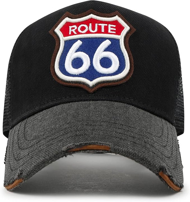 ililily Premium Road Trip Vintage Distressed Snapback Trucker Hat Baseball Cap