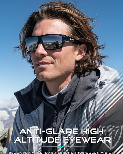 ATTCL Polarized Sunglasses Men for Fishing: UV Protection Lightweight TR90 Sports Wrap Sun Glasses Driving Golf Running