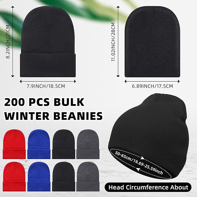 Toulite Bulk Winter Beanies for Homeless Donation Unisex Warm Knitted Beanie Hats Skull Cap