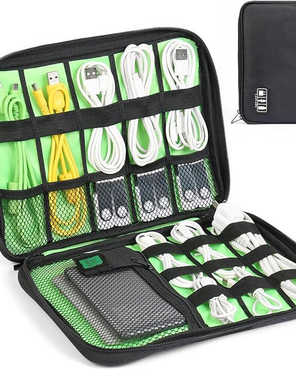 Luxtude Electronics Organizer Travel Case, Cable Organizer Bag, Portable Cord Organizer Travel, Travel Case for Chargers and Cords, Tech Bag, Flying Trip Essentials for Cable Storage/Tech Storage