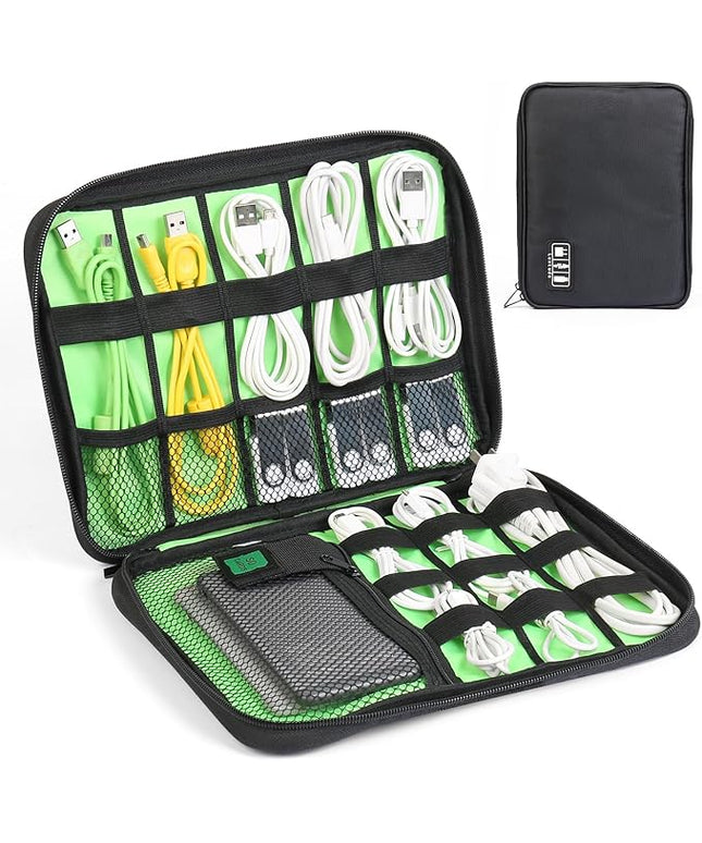 Luxtude Electronics Organizer Travel Case, Cable Organizer Bag, Portable Cord Organizer Travel, Travel Case for Chargers and Cords, Tech Bag, Flying Trip Essentials for Cable Storage/Tech Storage
