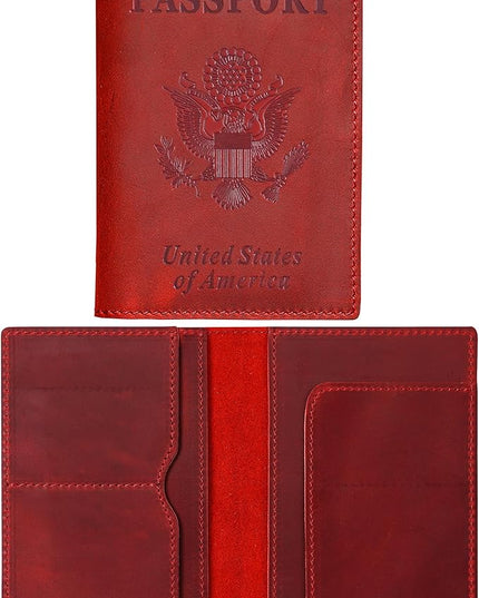 HIFA Leather Passport Holder, Handmade Passport Cover with Card and Ticket Slot - Genuine Leather, Elegant Design, Easy Access - Passport Case, Passport Wallet, Passport Holder