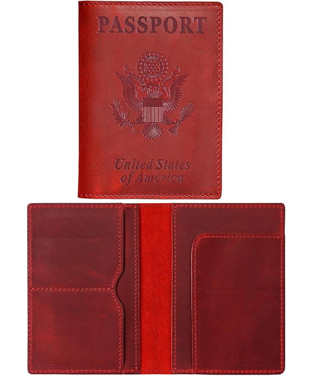 HIFA Leather Passport Holder, Handmade Passport Cover with Card and Ticket Slot - Genuine Leather, Elegant Design, Easy Access - Passport Case, Passport Wallet, Passport Holder