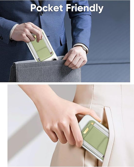 FINPAC MagSafe Wallet, Magnetic Card Wallet Holder for iPhone 17/16/15/14/13/12 Series, Safe RFID Blocking Slim Leather 6 Card Holder for Women Men