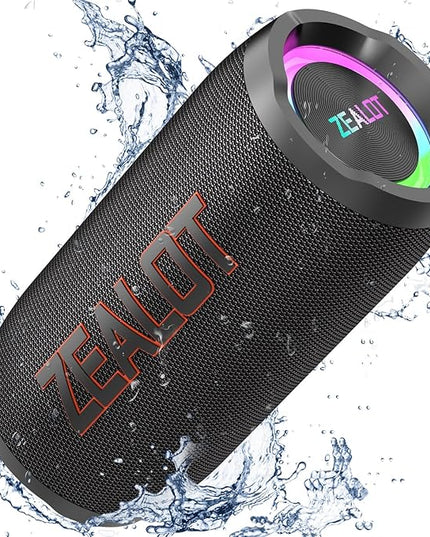 ZEALOT Portable Bluetooth Speaker,80W Peak(60W) Booming Sound Speakers with LED Light,Bluetooth 5.3, Loud Speaker for Home,Party,Camping,Beach,Gifts(Black)