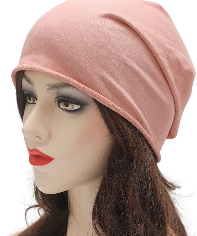 ZLYC Cotton Thin Slouchy Beanie Hat for Men Women Fashion Soft Stretch Knit Skull Cap