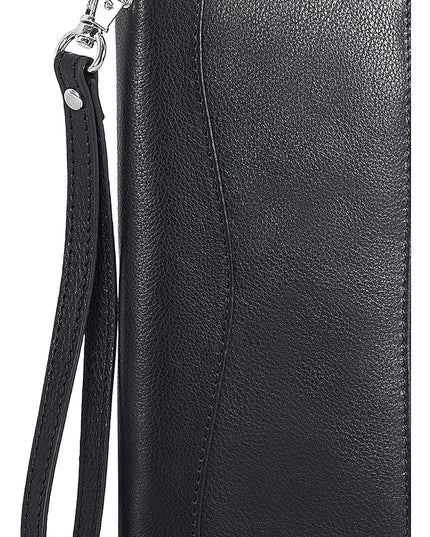 Oak Leathers Smooth Nappa Leather Wallet for Women - RFID Womens Wallet Clutch with 8 Credit Card Holder, Coin Pocket