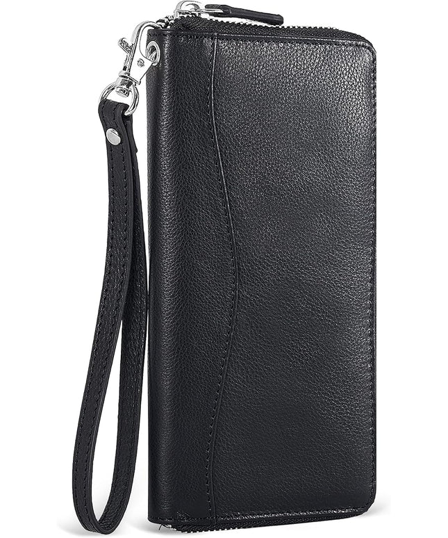 Oak Leathers Smooth Nappa Leather Wallet for Women - RFID Womens Wallet Clutch with 8 Credit Card Holder, Coin Pocket