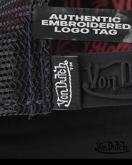 Von Dutch Unisex Trucker Hat - Curved Bill Mesh Back Retro Classic Adjustable Snapback Baseball Cap for Men and Women