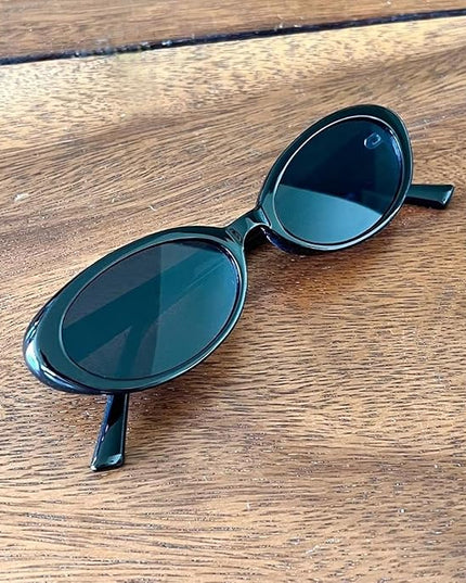 90s Sunglasses for Women Men Retro Small Oval Sunglasses