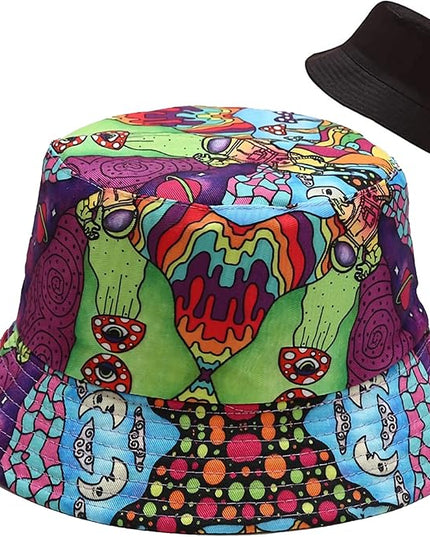 XYIYI Cute Bucket Hat Beach Fisherman Hats for Women, Reversible Double-Side-Wear