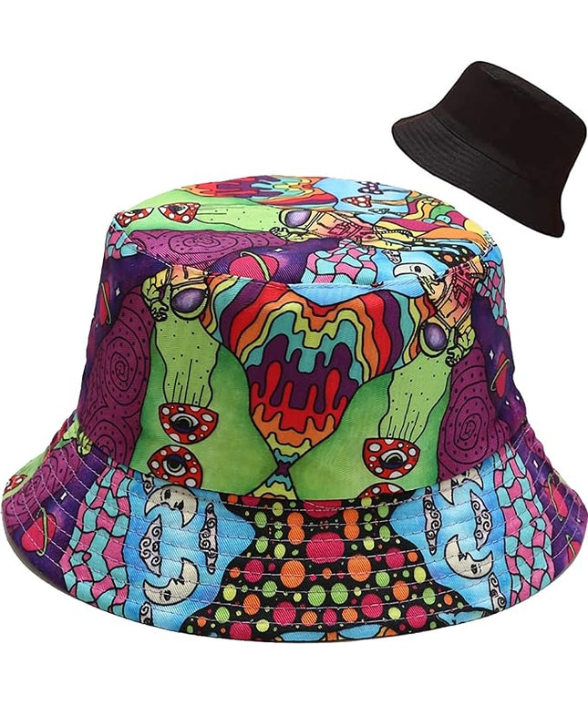 XYIYI Cute Bucket Hat Beach Fisherman Hats for Women, Reversible Double-Side-Wear