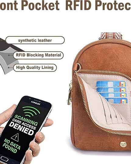 INICAT RFID Blocking Sling Bag Anti Theft Crossbody Bags Women Valentine's Day Gifts Travel Purses Vegan Leather