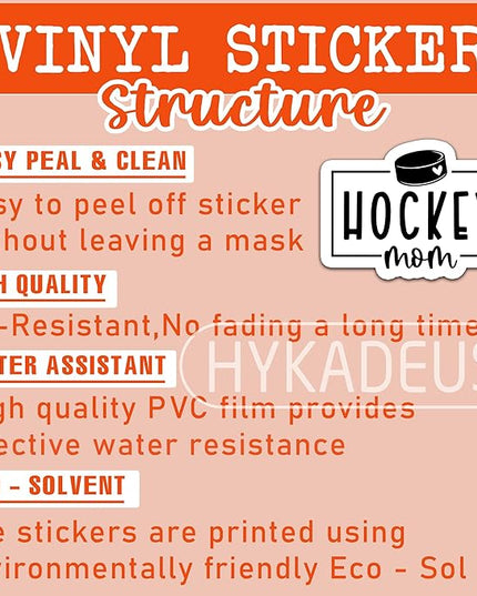 (3PCS) Hockey Mom Stickers – Waterproof Vinyl Decals for Water Bottle, Car, Tumbler, Phone Case, Scrapbook, Laptop– Cute Hockey Mom Gift for Moms, Mamas & Grandmas – Size 3" x 2.1"