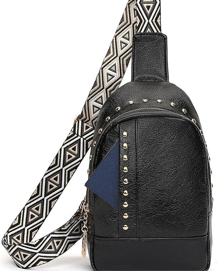 FALAN MULE Crossbody Bags for Women Trendy Leather Sling Chest Bag Fanny Packs for Women