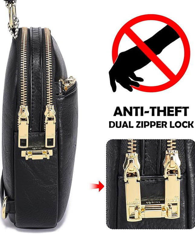 INICAT RFID Blocking Sling Bag Anti Theft Crossbody Bags Women Valentine's Day Gifts Travel Purses Vegan Leather